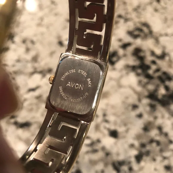 Vintage Avon Greek Key Bangle Watch - Picture 3 of 3